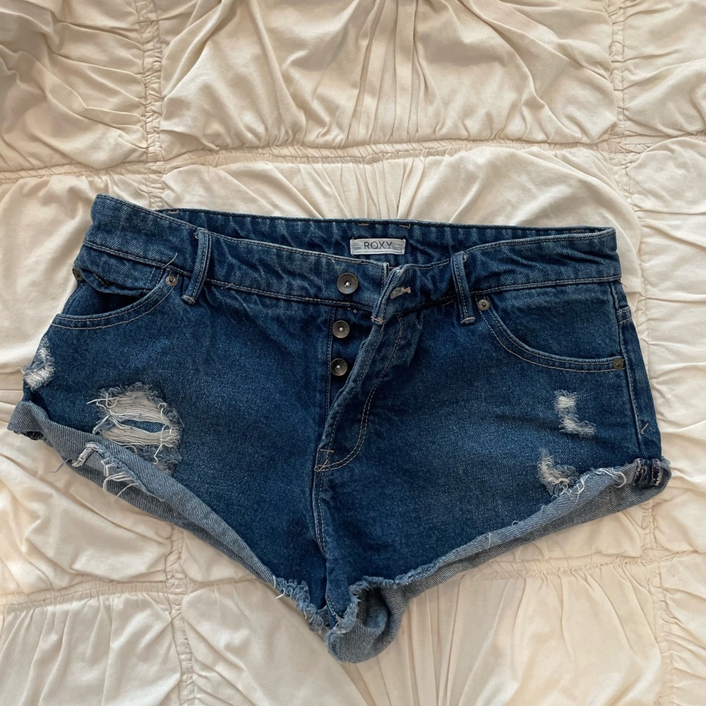 Roxy Button-fly Distressed Denim Short - Picture 2 of 11